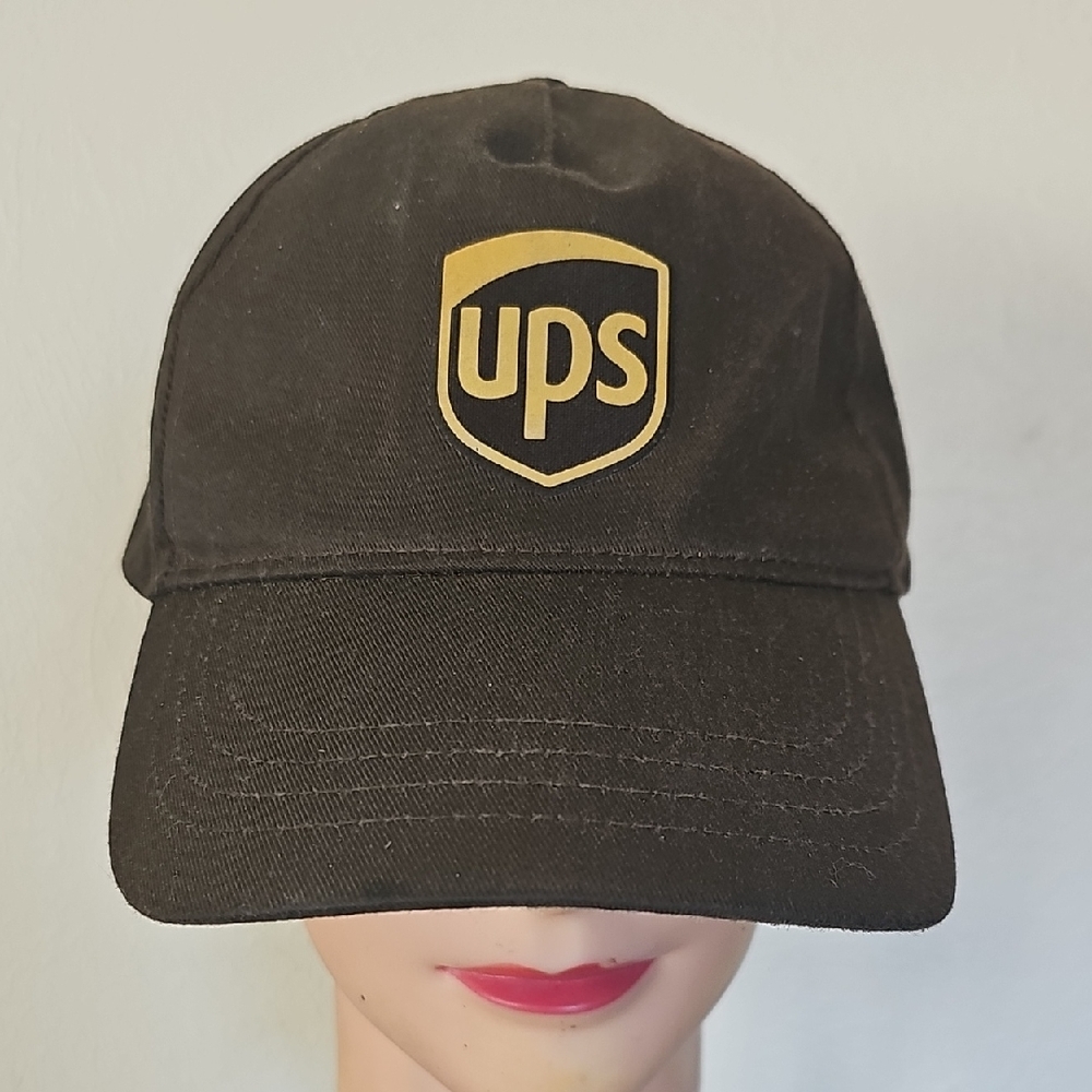 UPS Black and Gold Cap classic style brown men's hat adjustable